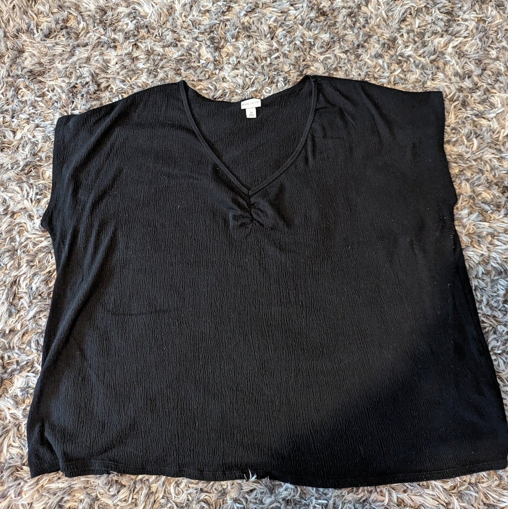 3xl black crepe tee